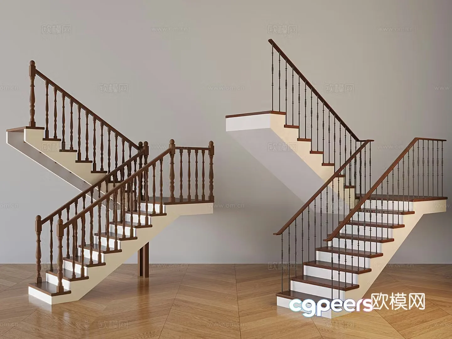 New Chinese style staircase escalator step 3D model