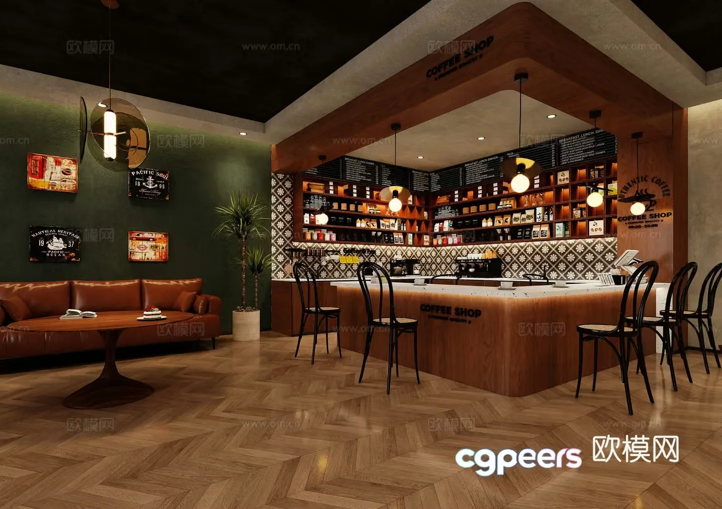 Modern cafe 3d model