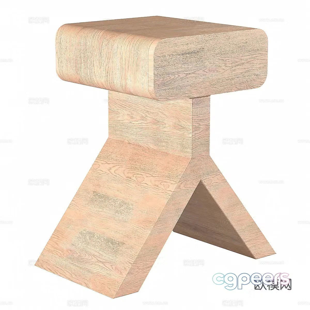 Nordic simple low stool low stool simple low stool restaurant low stool stool 3D model