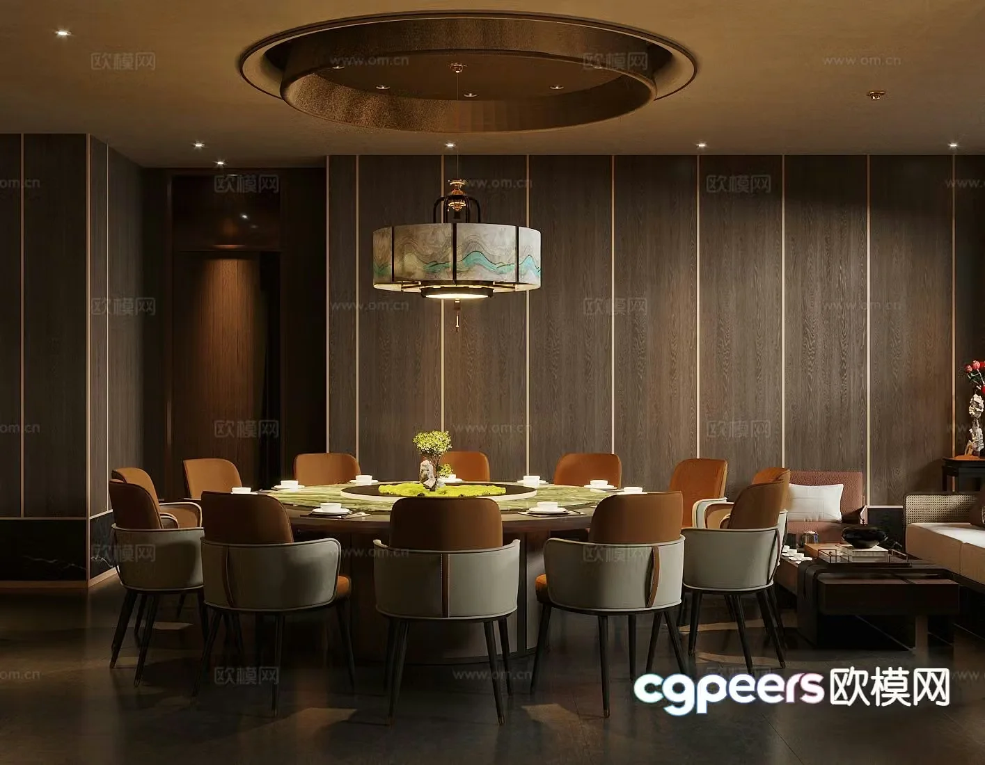 New Chinese-style private room reception private room 3D model