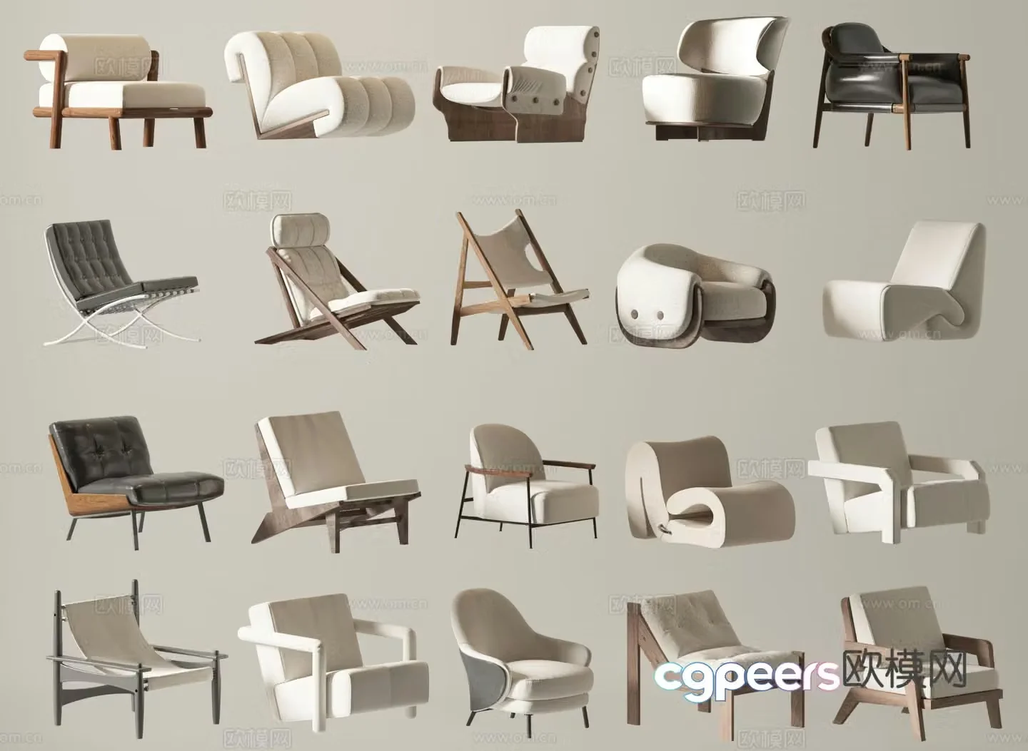 wabi-sabi chair leisure chair armchair 3d model