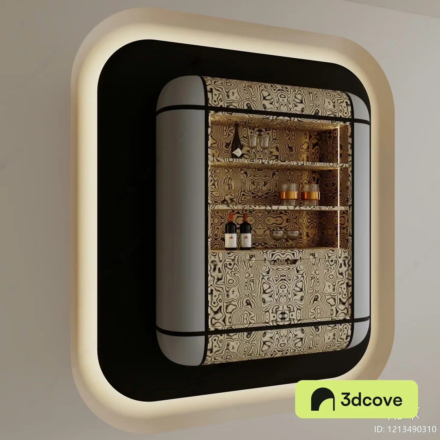 Modern Bar With A Light Fixture