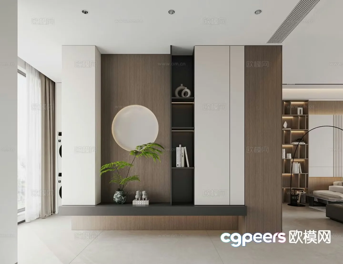 New Chinese style entrance aisle 3D model