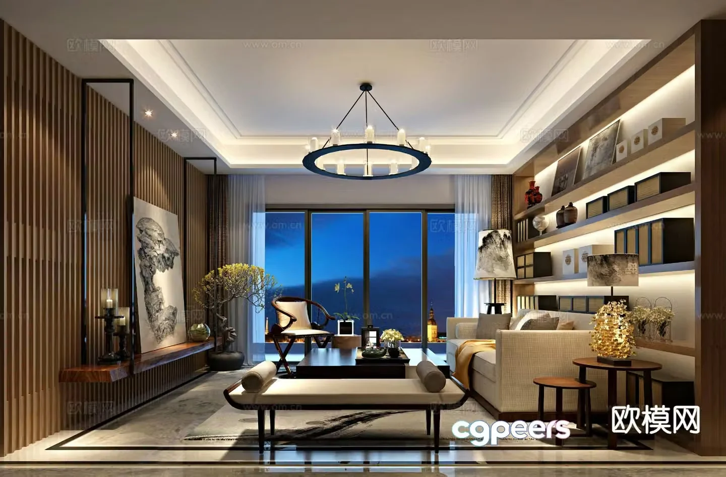 New Chinese style living room 3d model