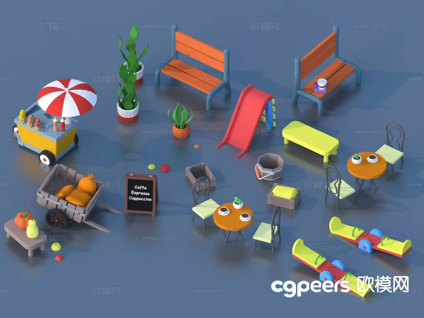 Cartoon toys children’s play house sketch 3d model