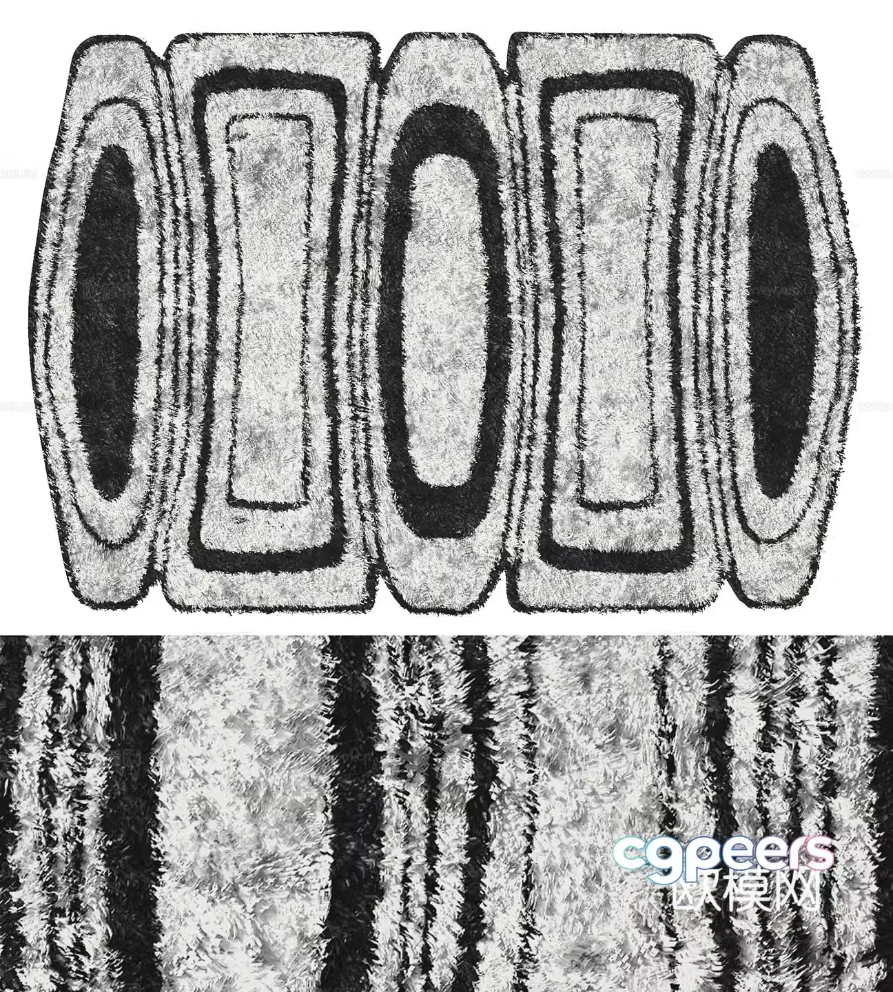 Modern shaped carpet 3d model
