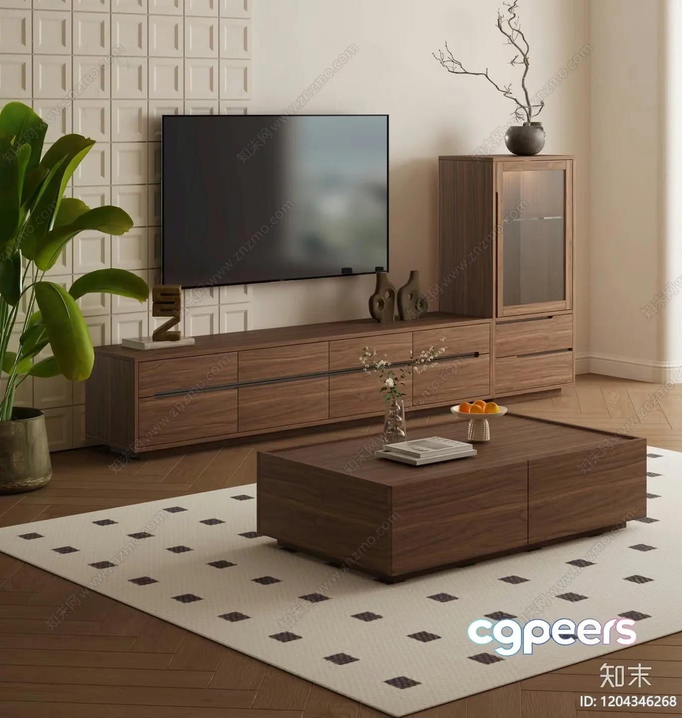 Modern Living Room 3D Model – 4013 – VRAY Render