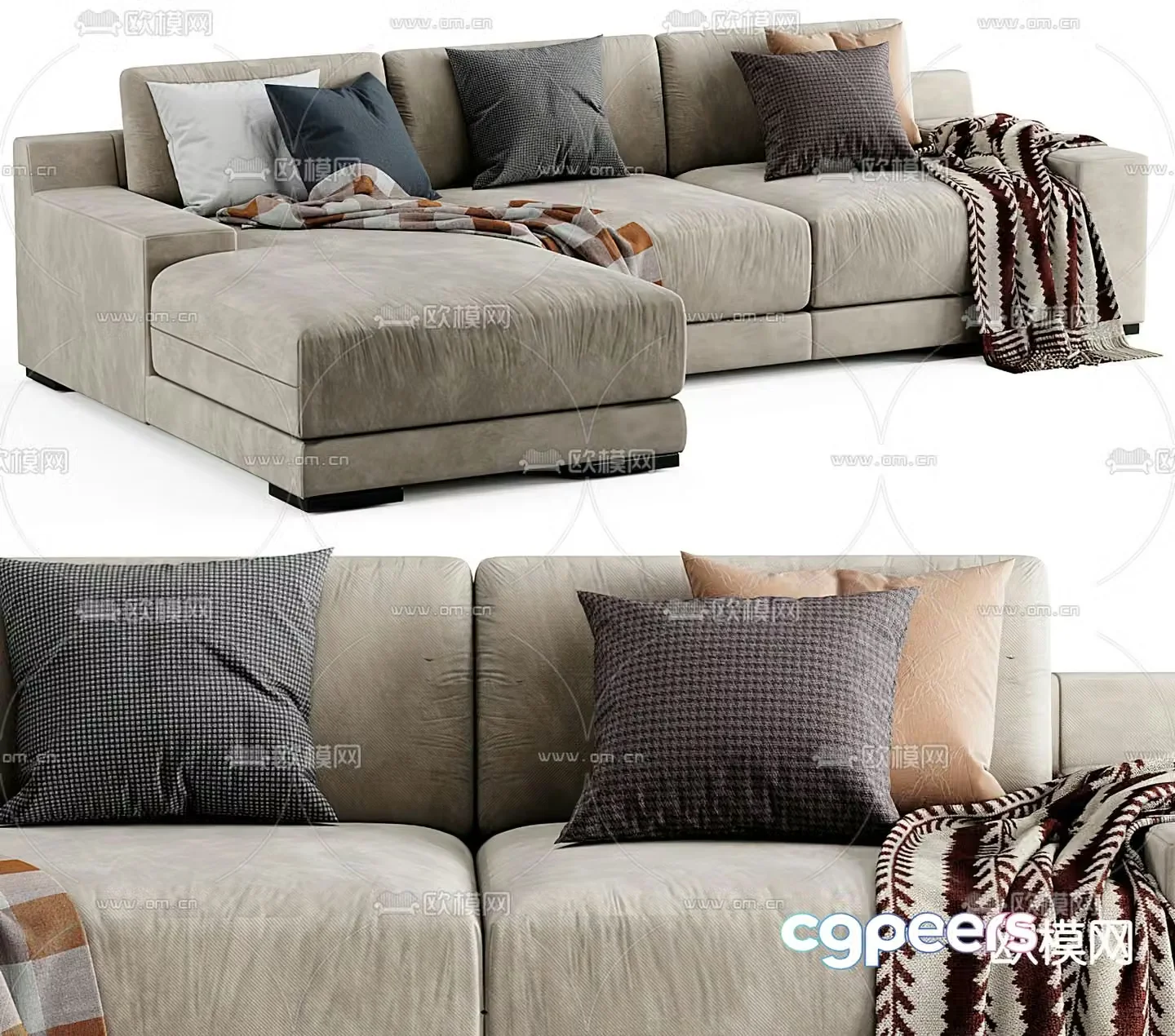 FLEXFORM corner sofa upholstered sofa 3d model