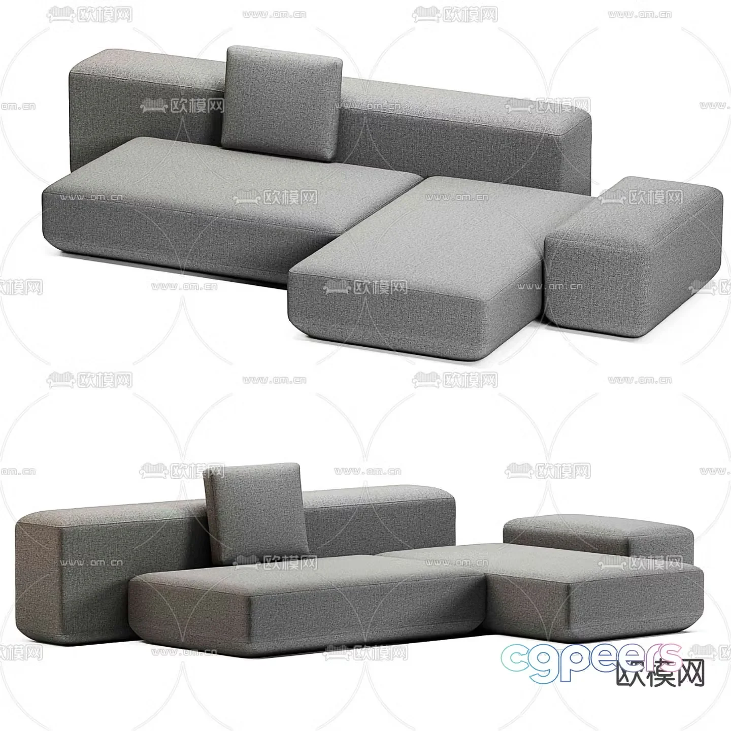 Poliform corner sofa modular sofa 3d model