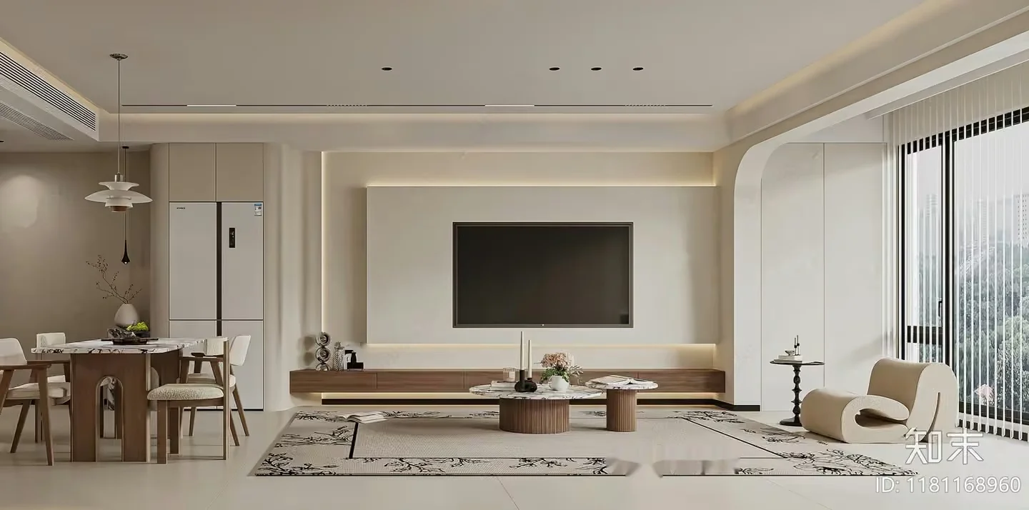 Modern Living Room 3D Model – 16809 – VRAY Render