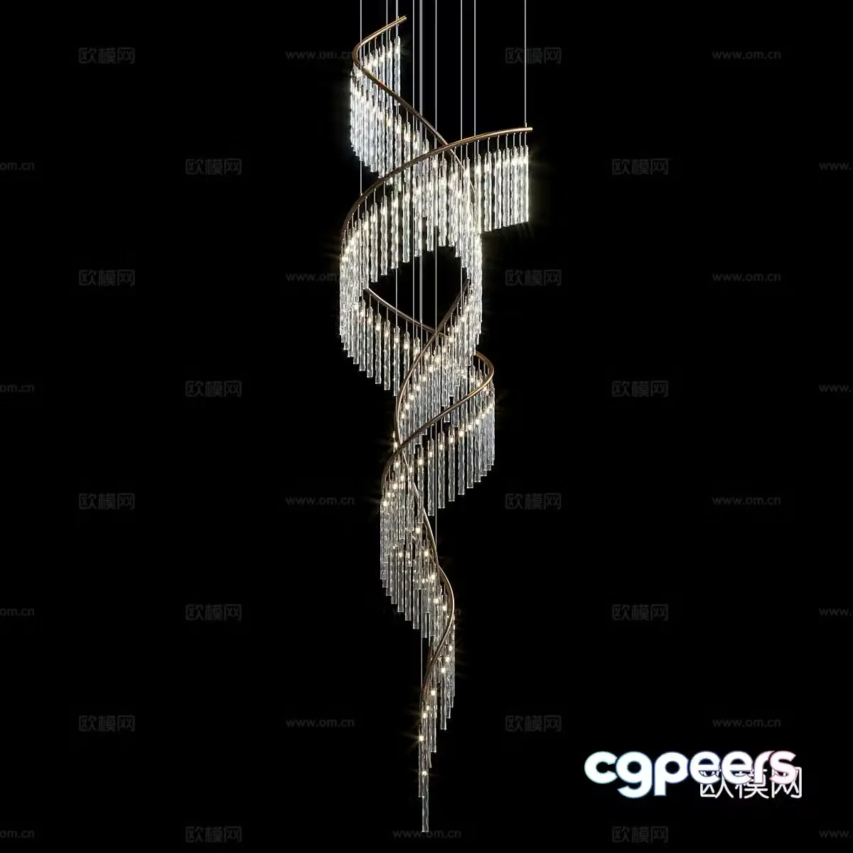 Modern light luxury decorative chandeliers 3d model