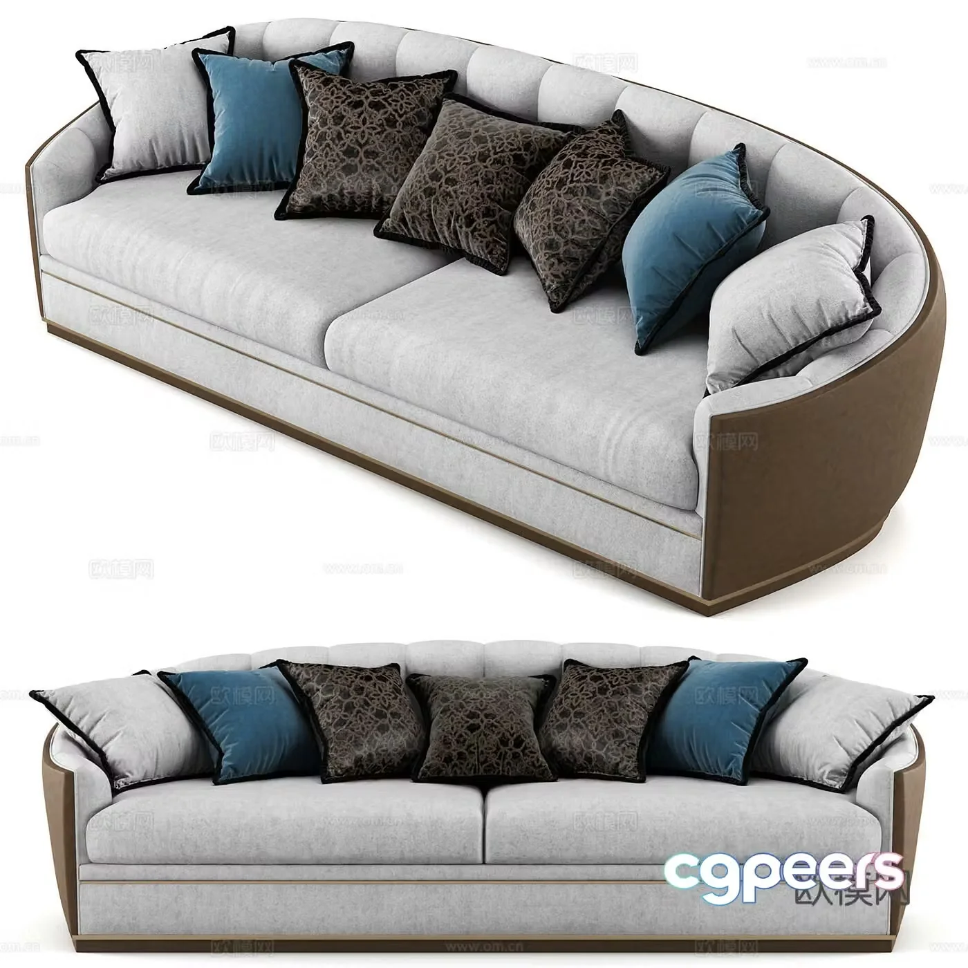 3d model of double sofa