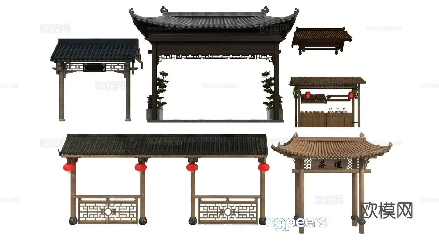 Chinese door head 3D model