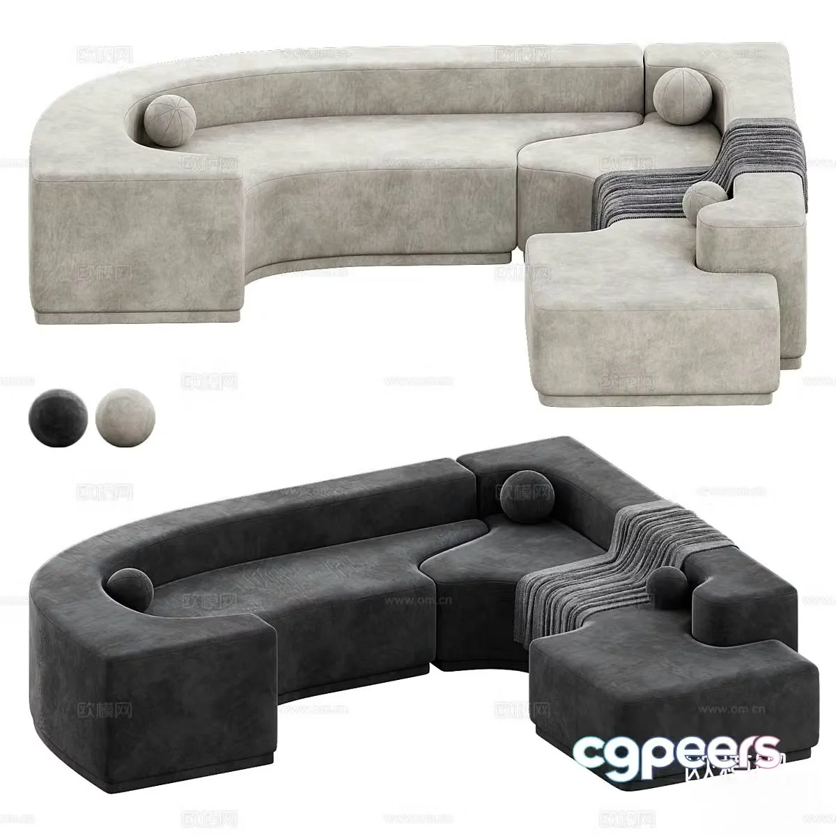Special shaped sofa curved sofa 3d model