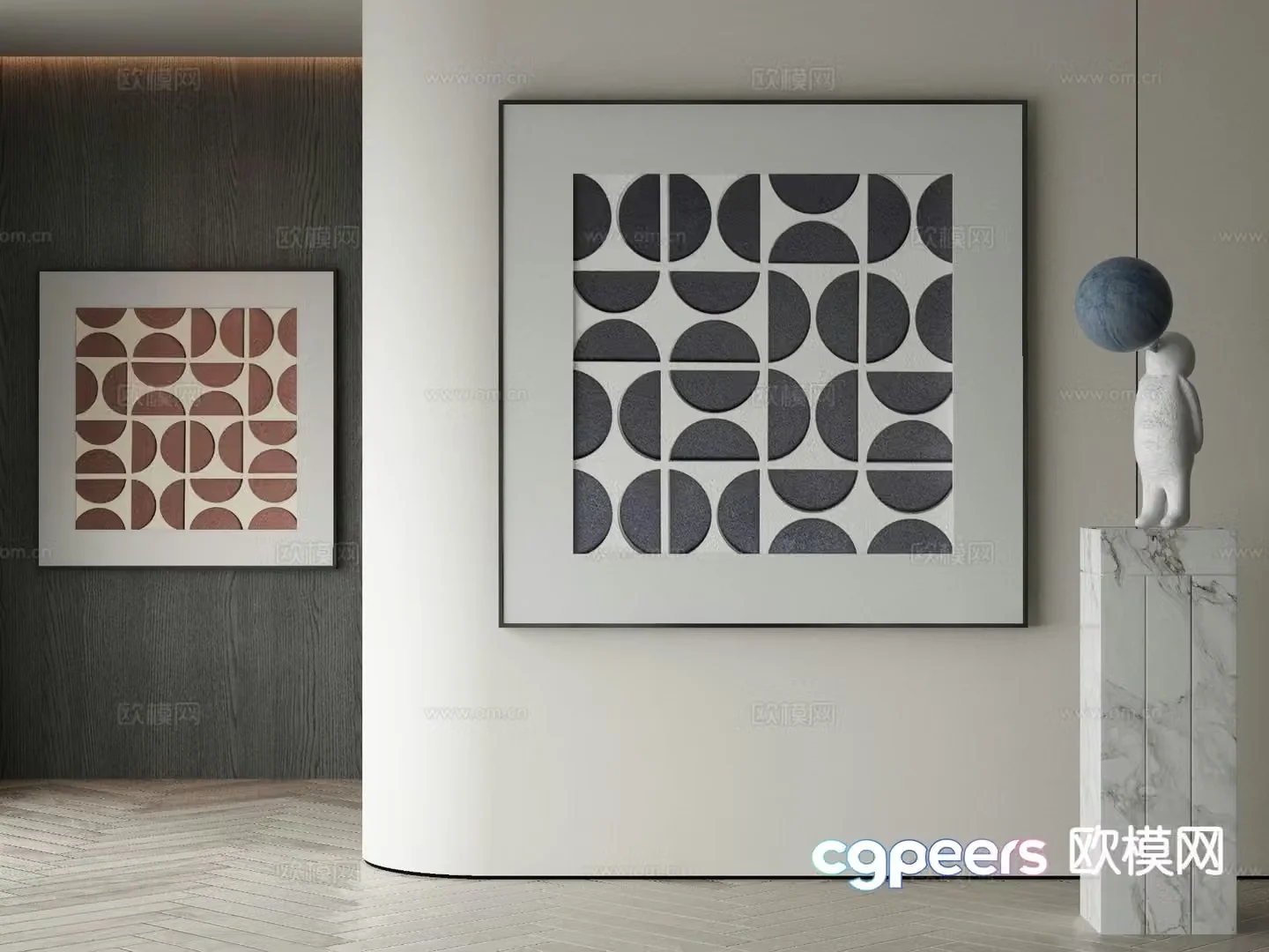 Modern art painting abstract painting decorative painting 3d model