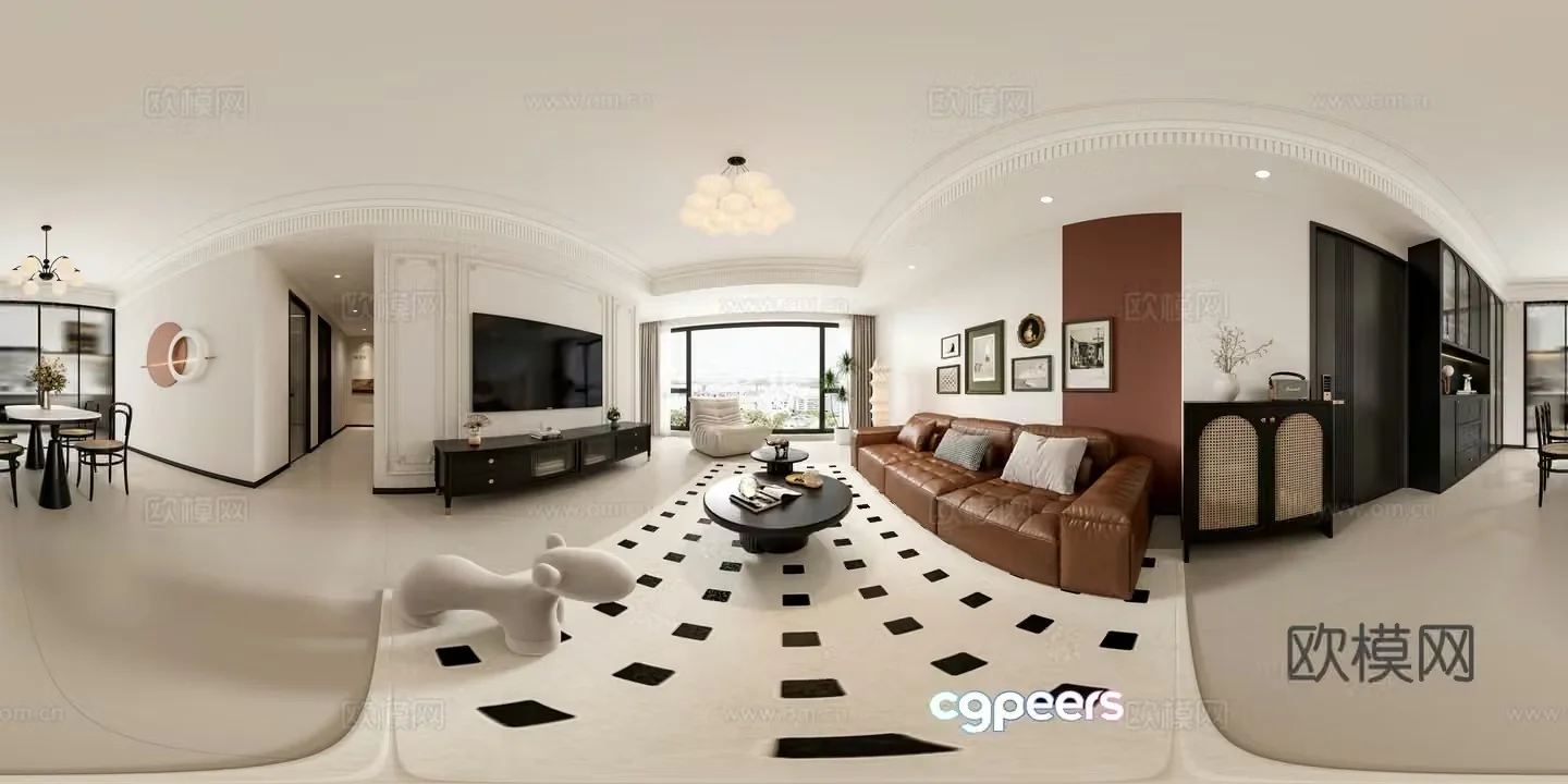 French restaurant VR panoramic 3D model