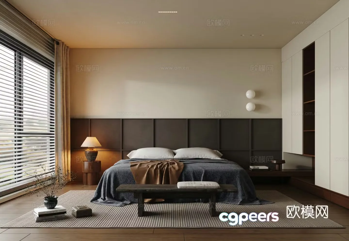 Wabi Sabi bedroom master bedroom 3d model