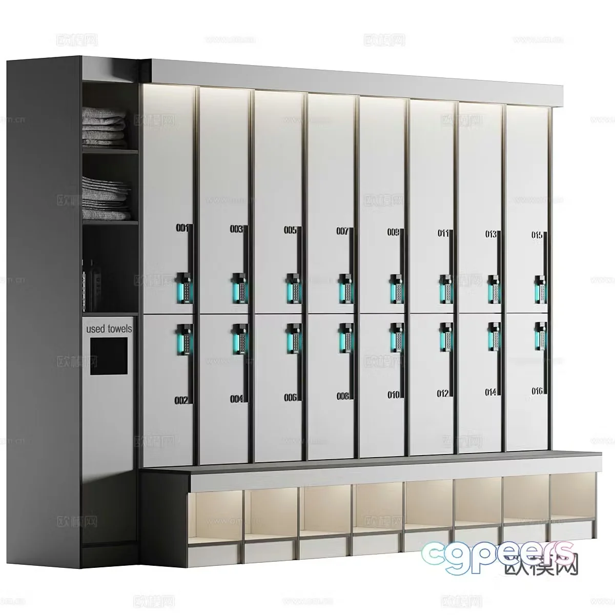 Modern gym locker 3d model