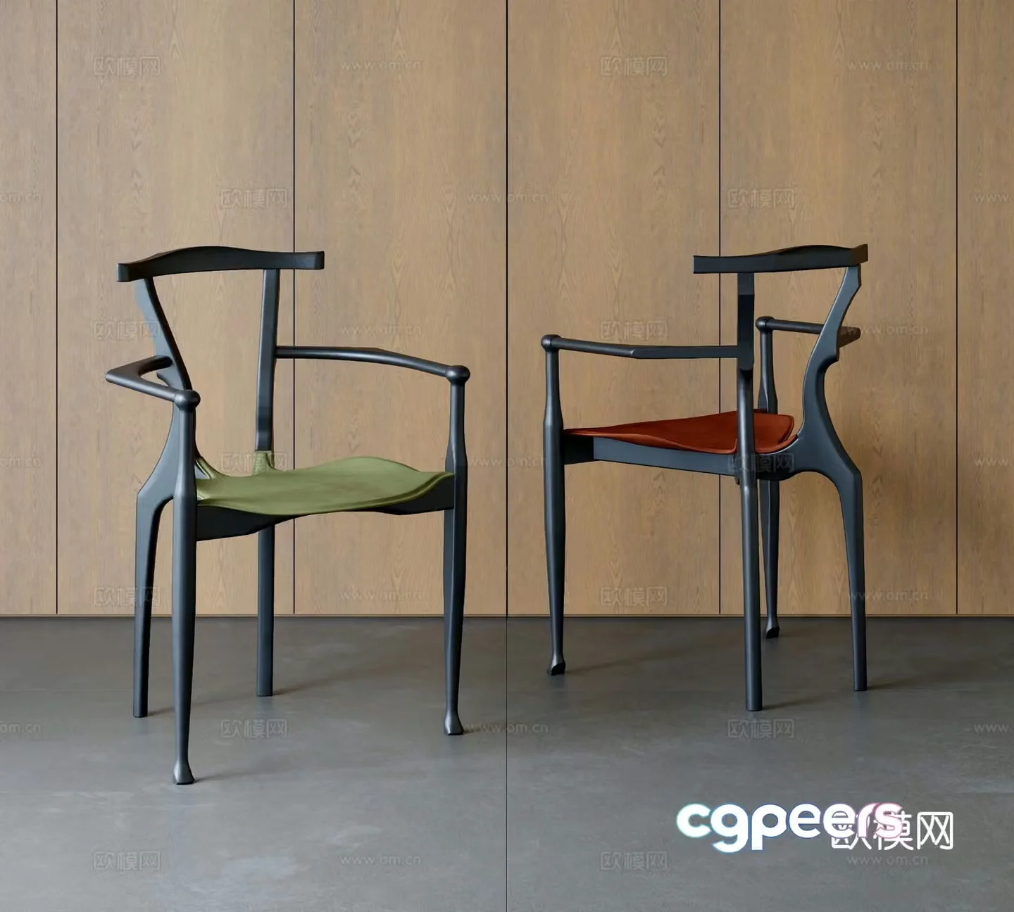 Medieval style chair dining chair 3d model