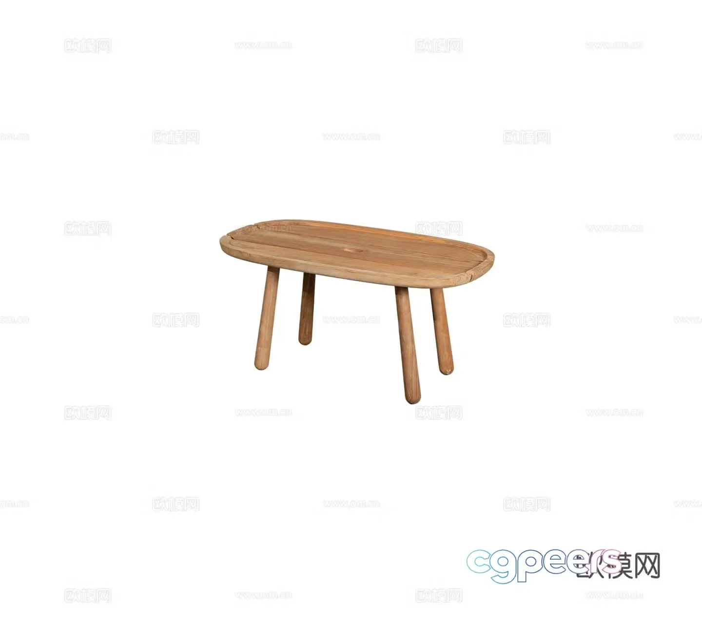 Modern outdoor courtyard garden terrace coffee table side table teak table teak table teak stool combination 3D model