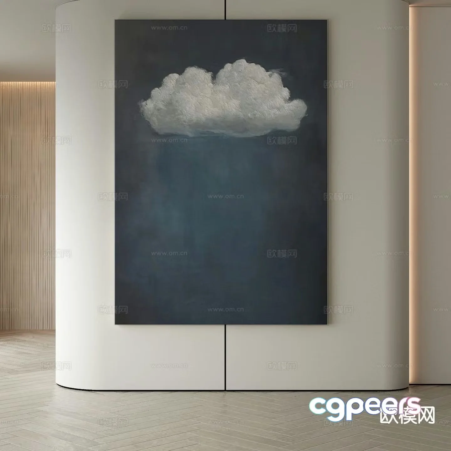 Modern decorative painting cloud hanging painting 3d model