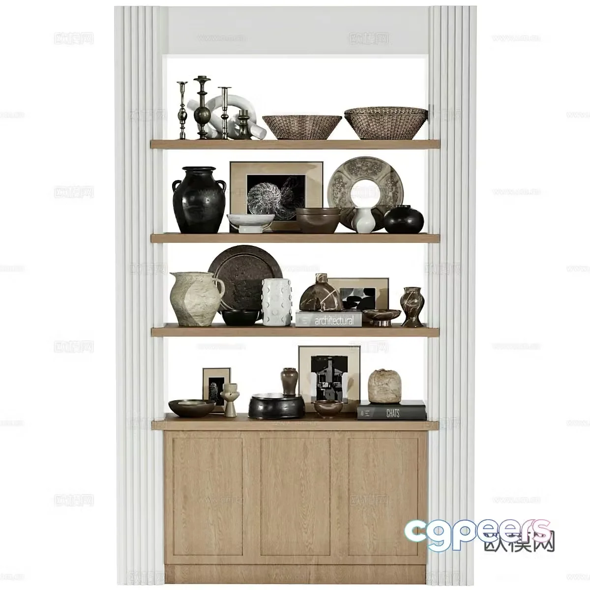 New Chinese style decorative cabinet 3D model