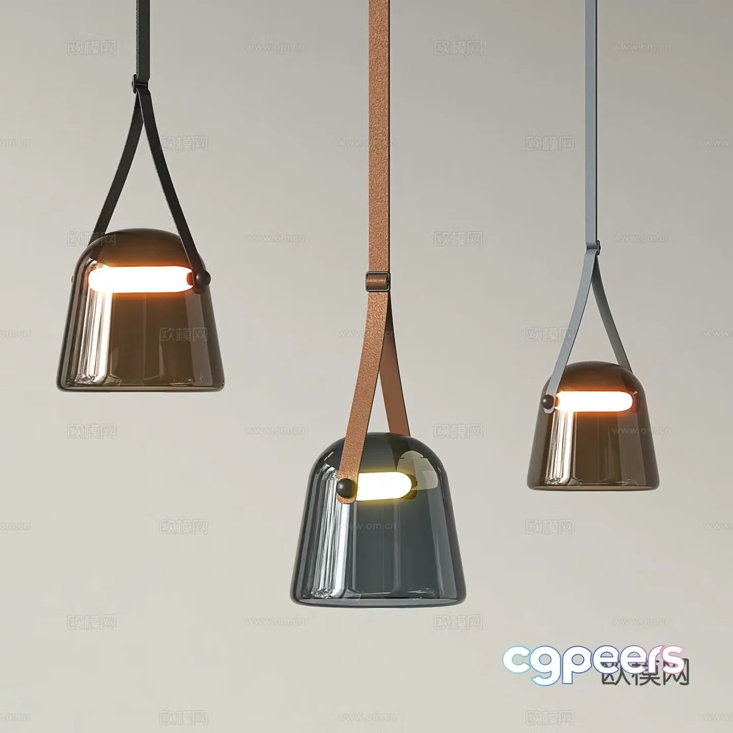 Modern glass chandelier 3d model