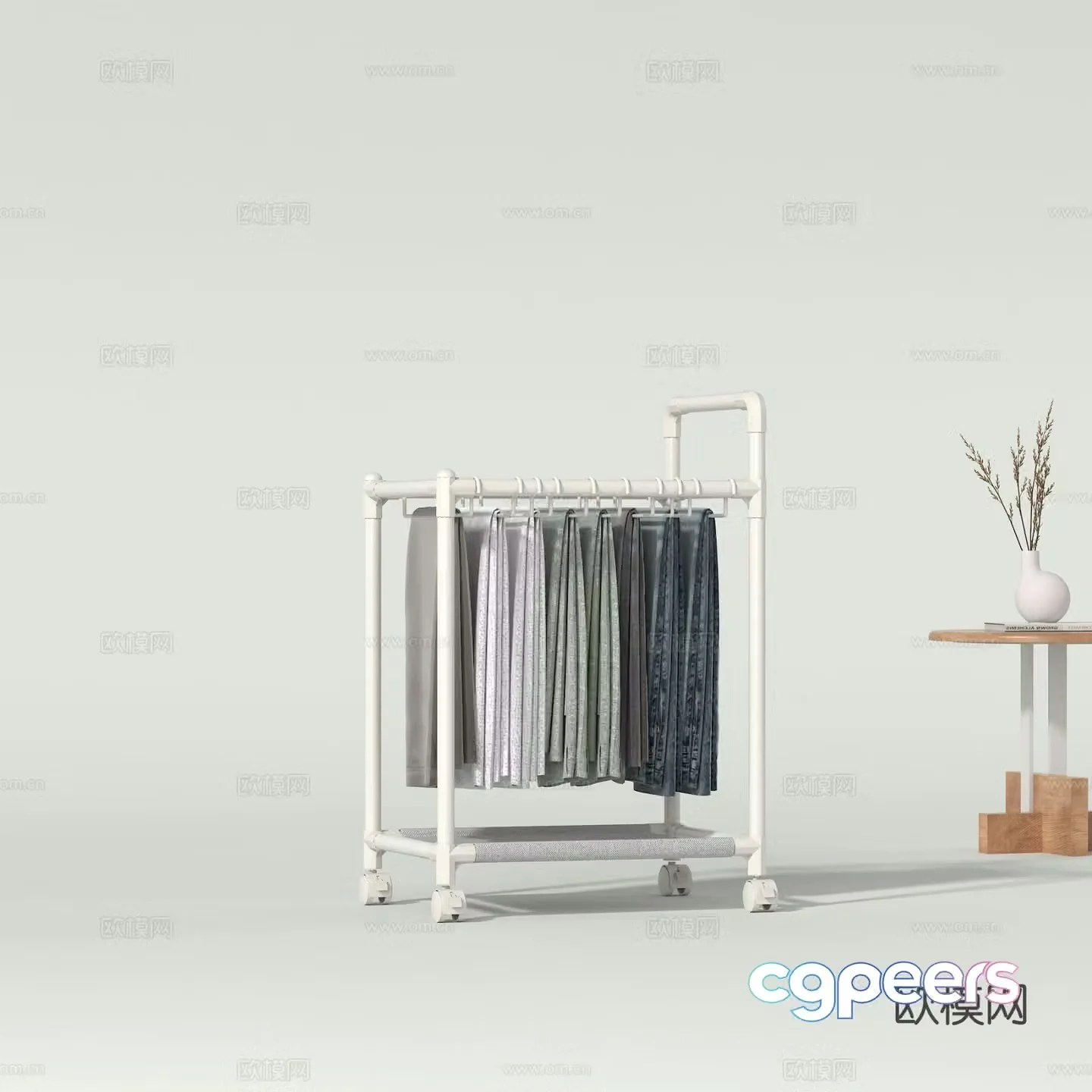 Modern clothes hanger trouser rack pants 3d model