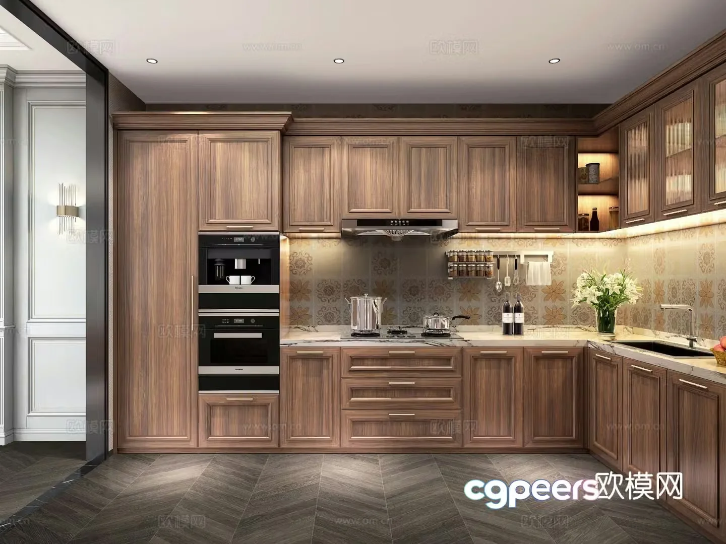 American kitchen cabinet 3d model