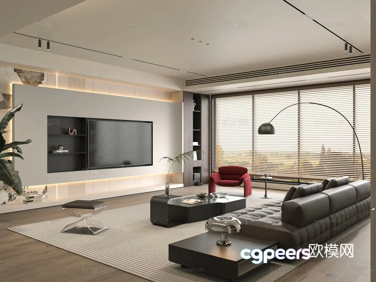 Minotti modern Italian living room 3d model