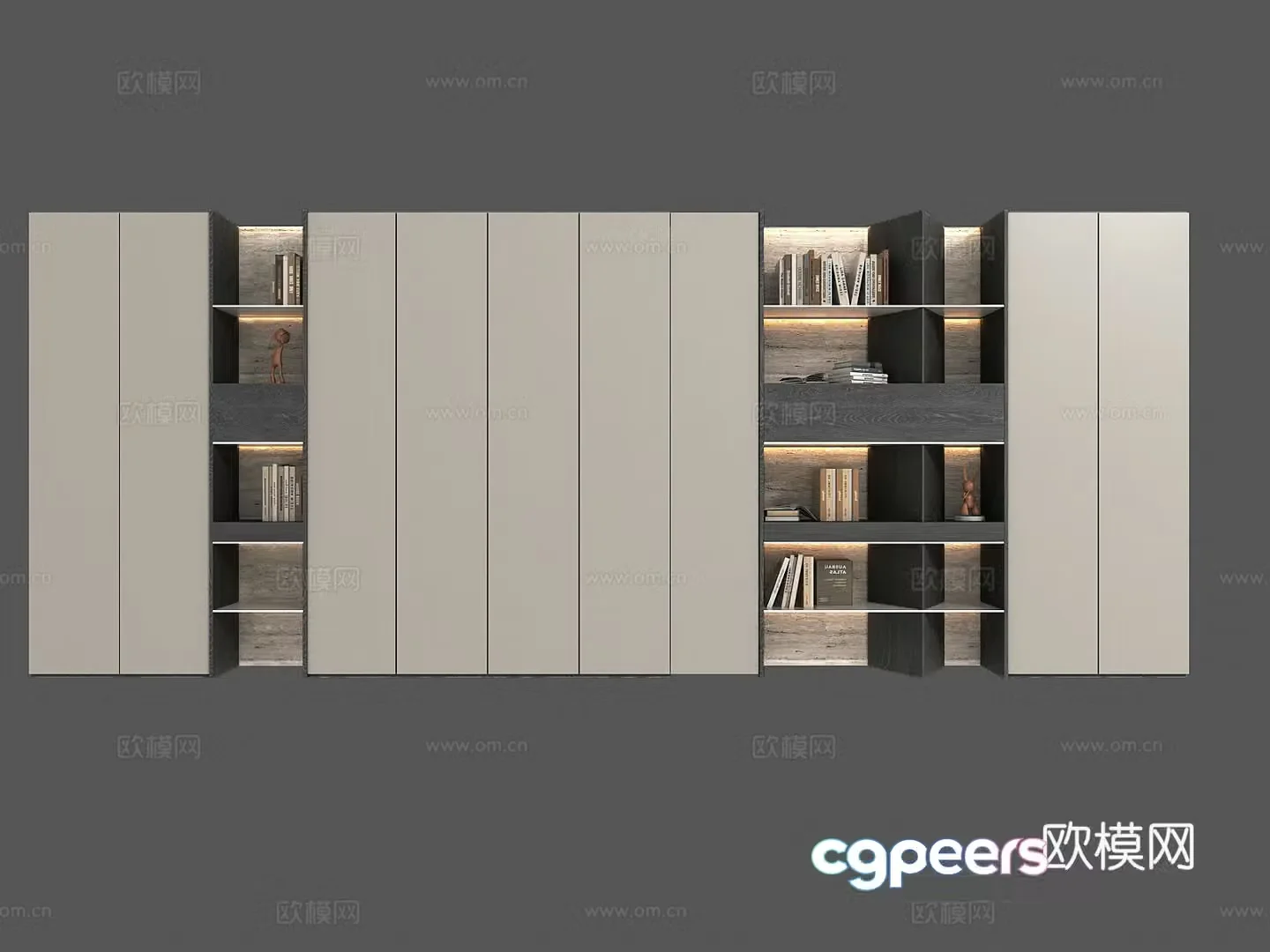 Modern bookcase 3d model