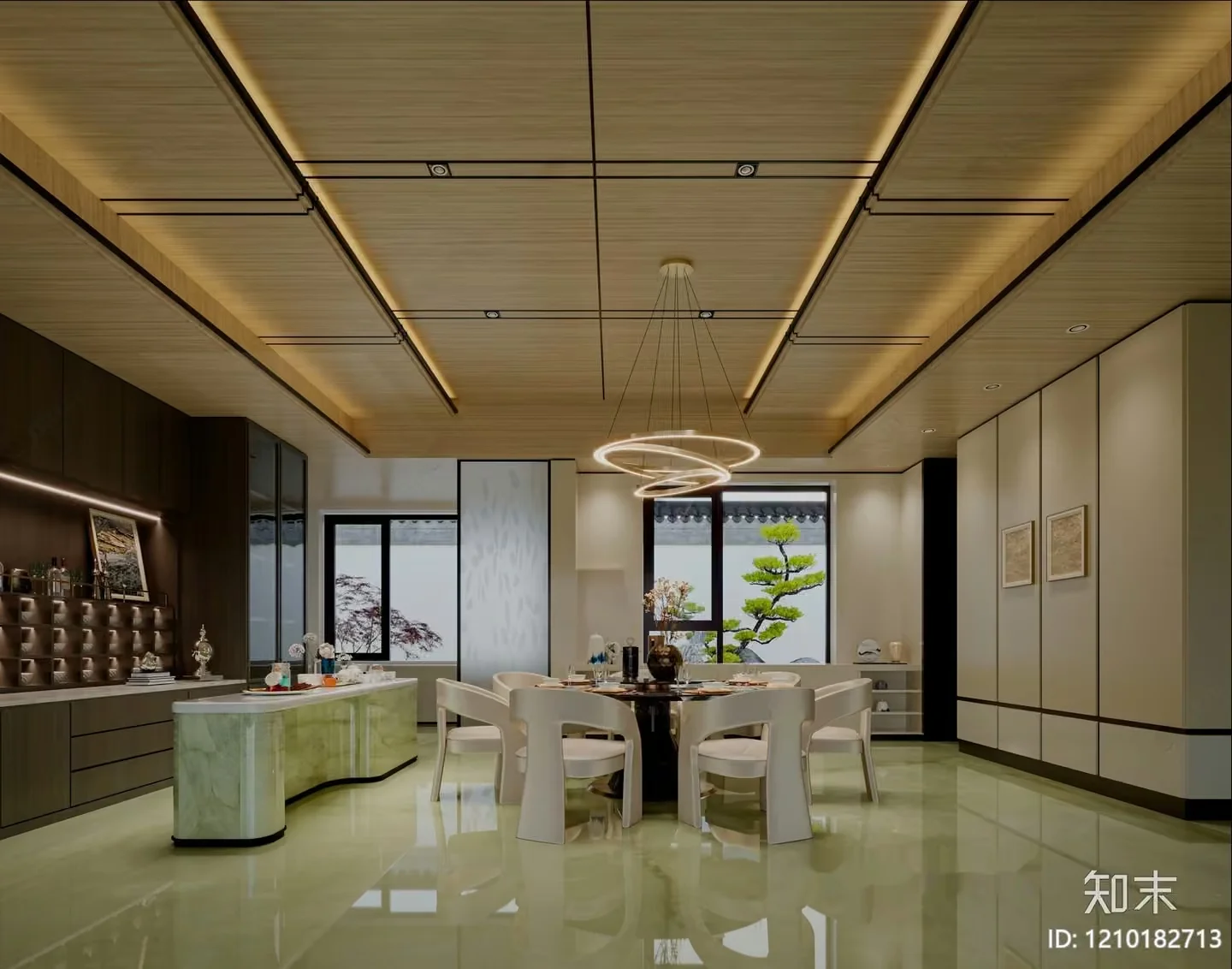 Modern Dining Room 3D Model – 9667 – VRAY Render