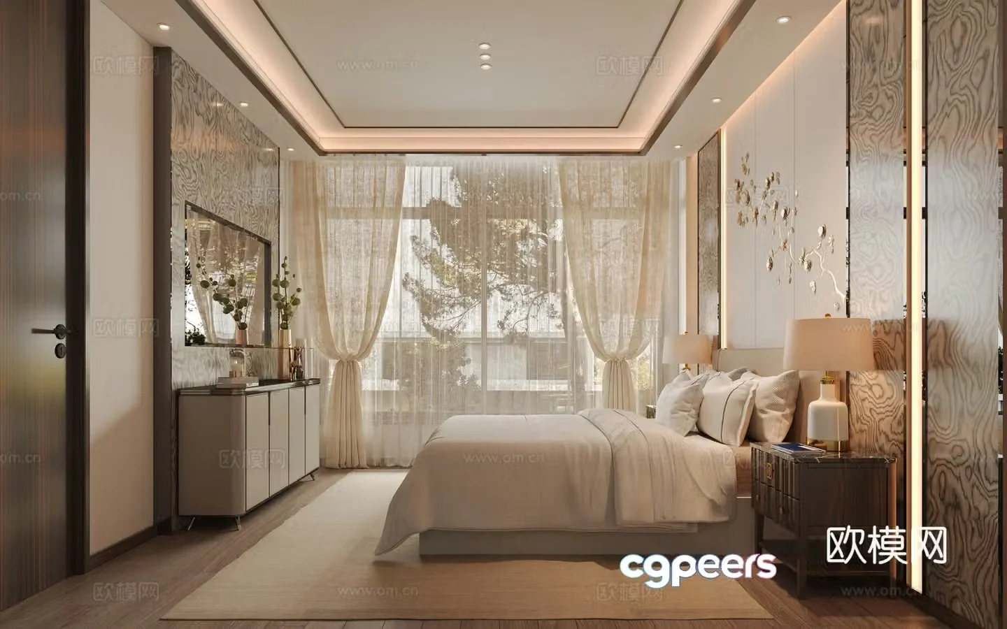 New Chinese bedroom 3D model