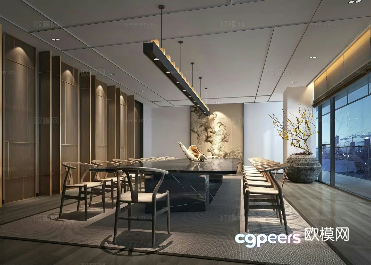 Modern Office Space 3D Model – 22520 – VRAY Render