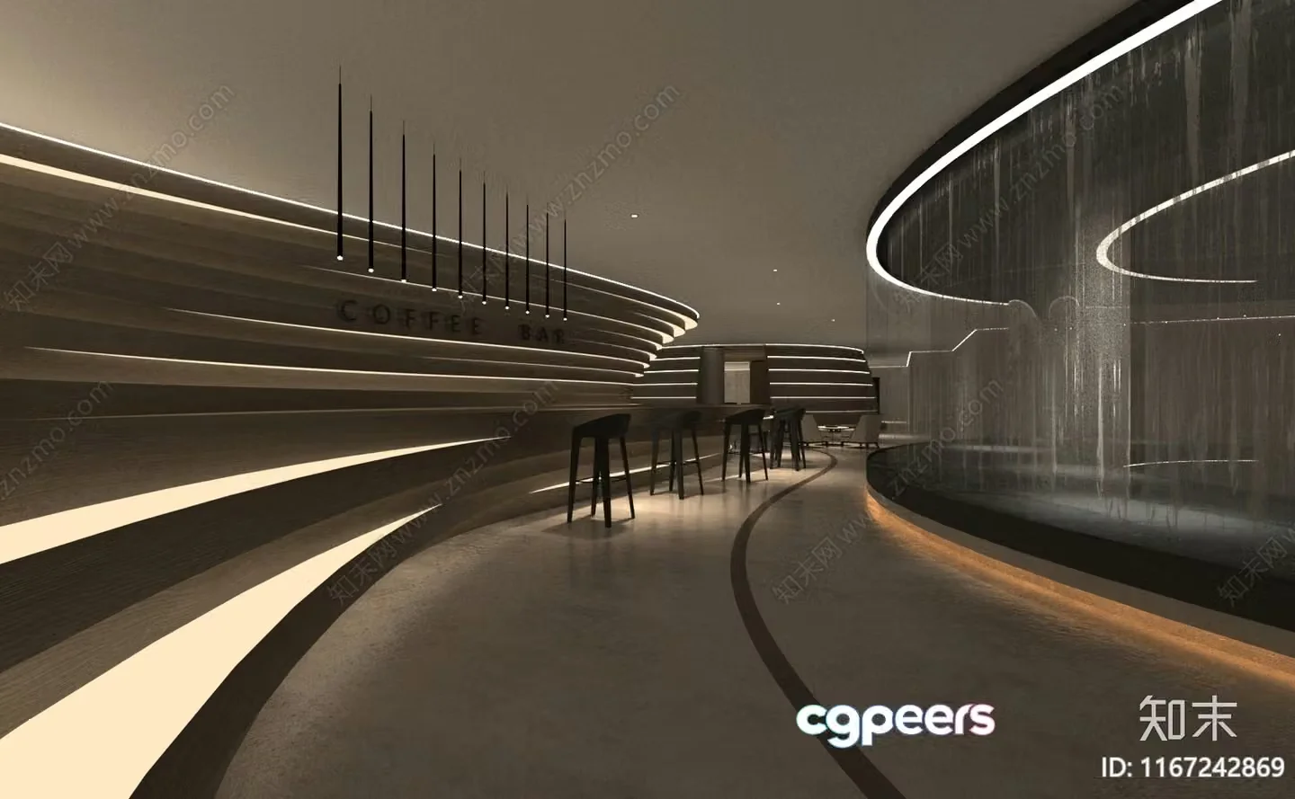 Modern Coffee Bar 3D Model – 1031 – VRAY Render