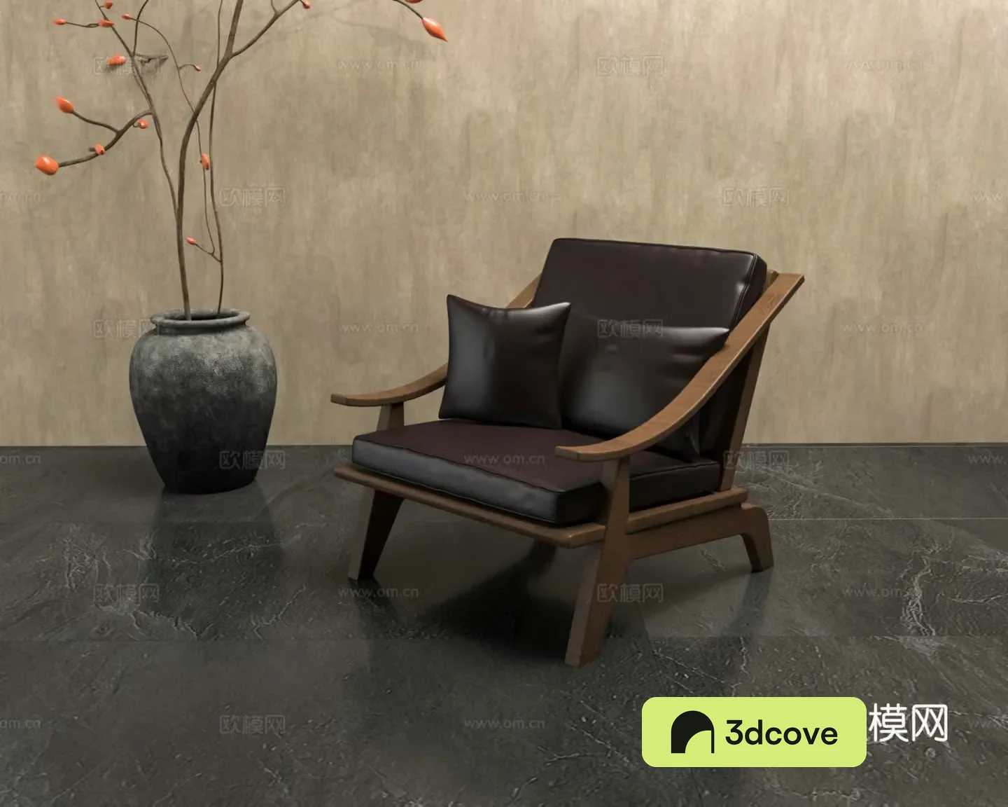 Wabisa medieval Chinese single sofa lazy Zen