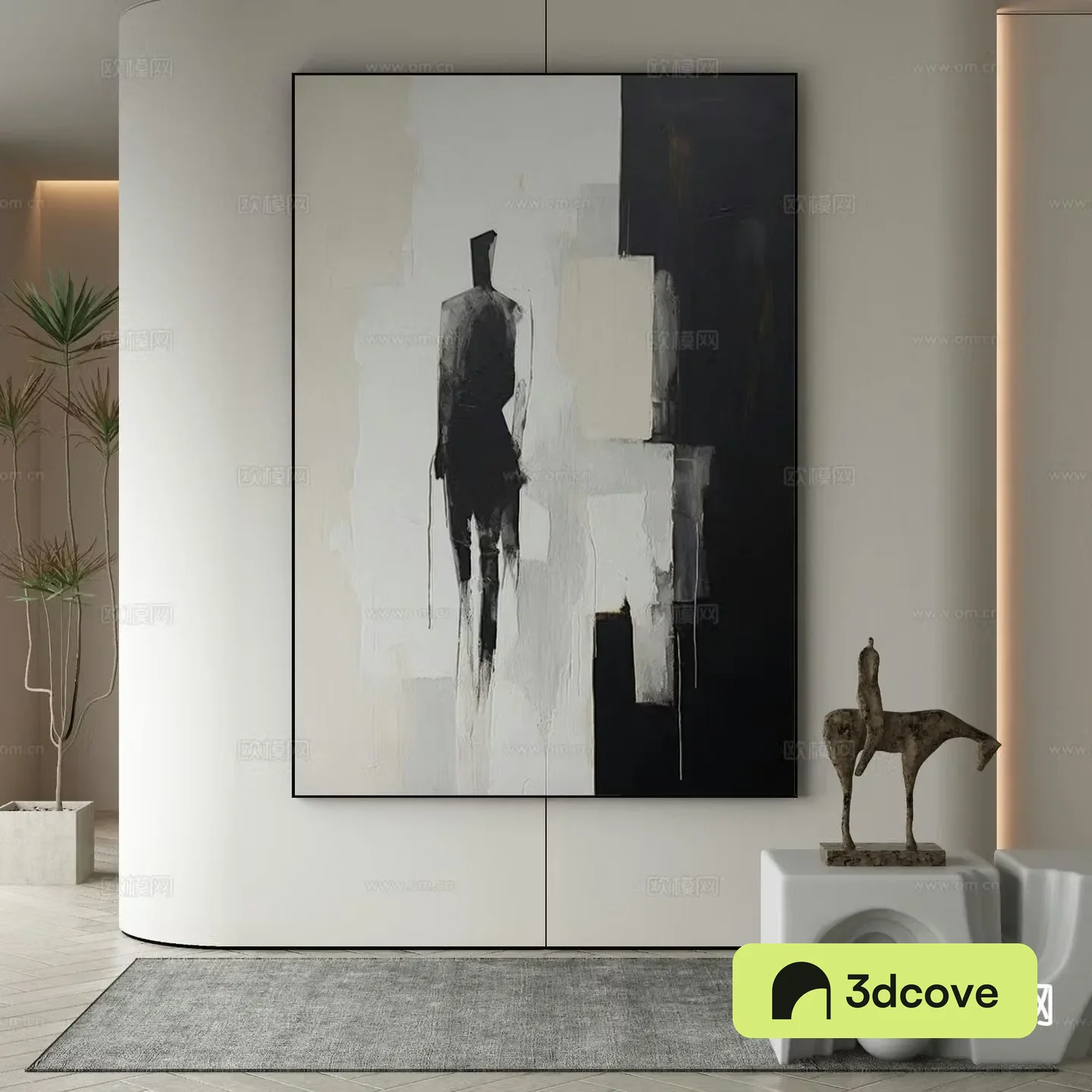 Modern decorative painting black and white decorative painting