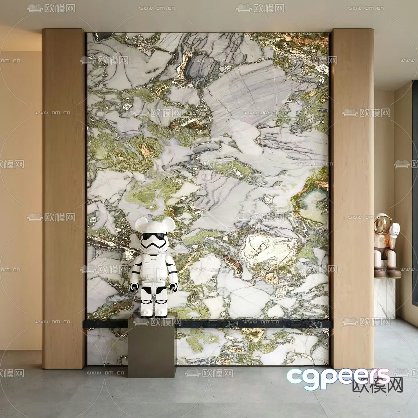 Translucent marble luxury stone background wall 3d model