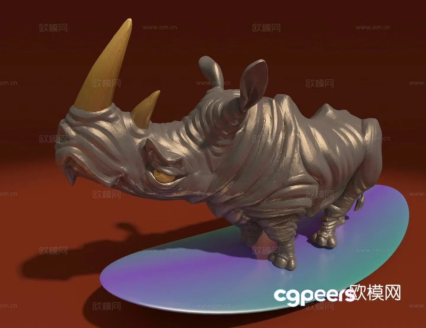 Rhino ornament 3d model