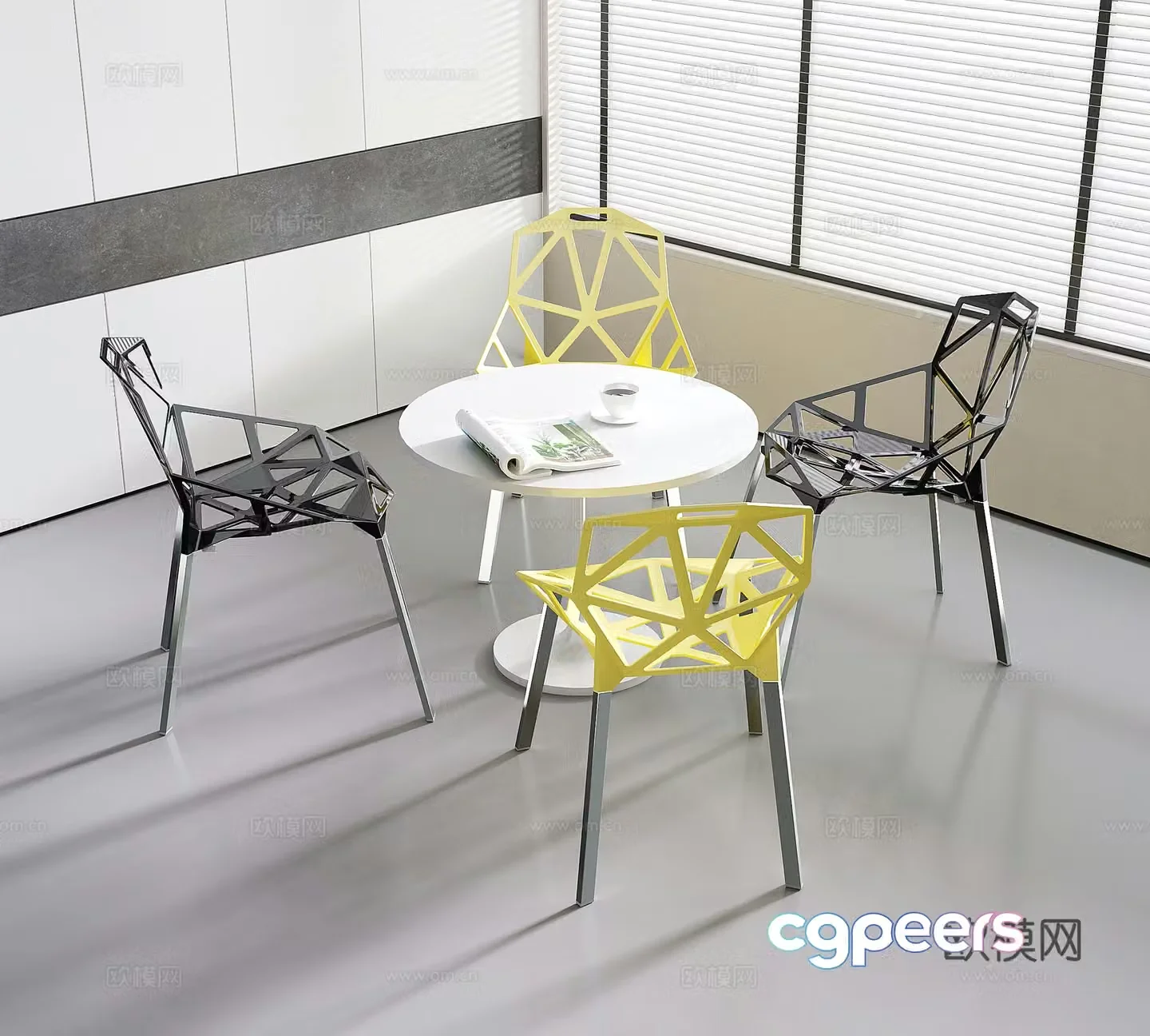 Modern negotiating tables and chairs leisure tables and chairs 3D model