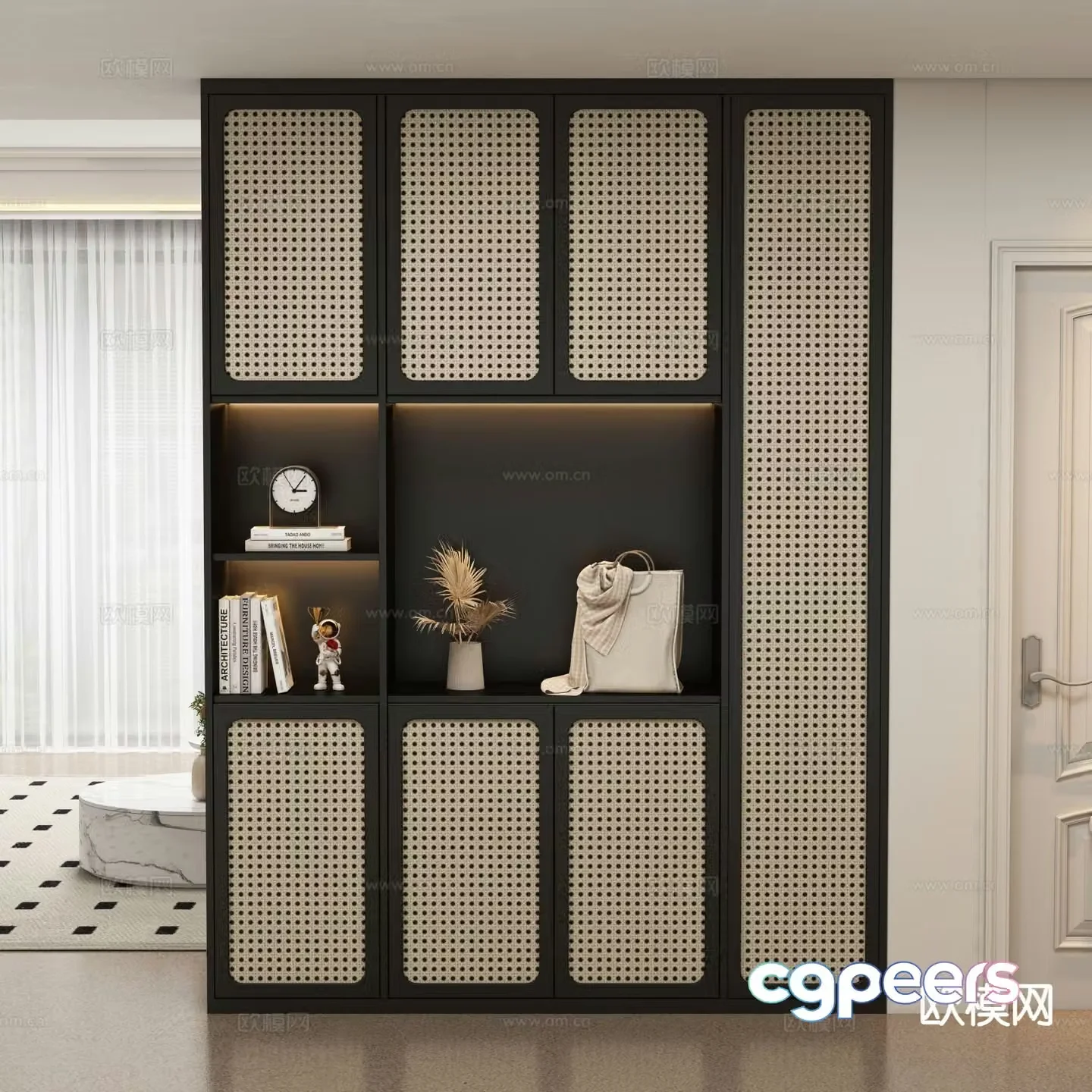 French entryway shoe cabinet 3d model
