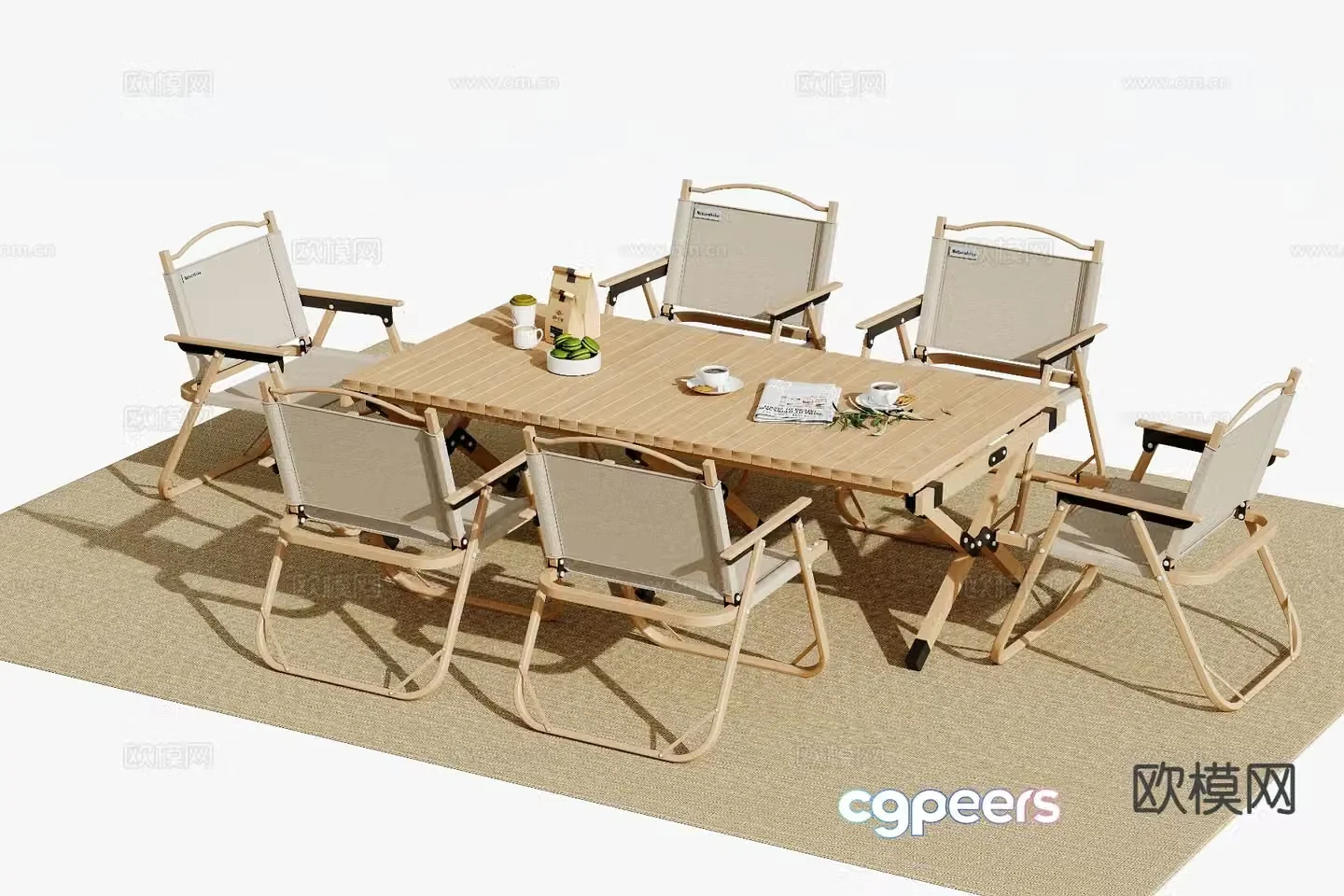 Outdoor tables and chairs camping tables and chairs 3d model