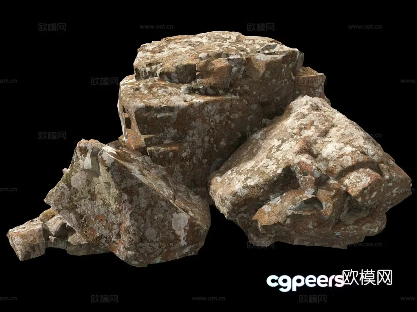 stone rock stone pile 3d model