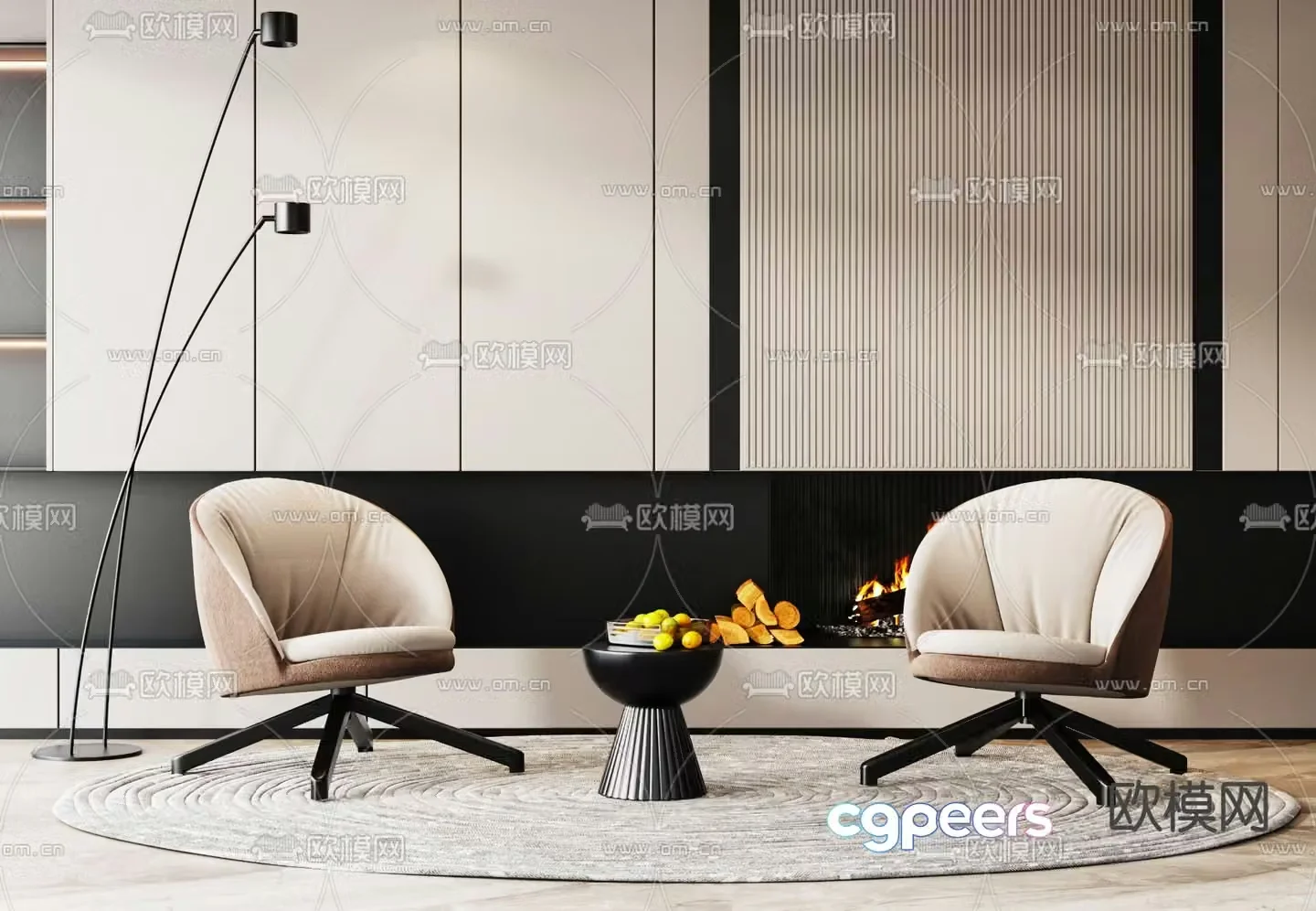 Cassina modern fabric side chair 3d model