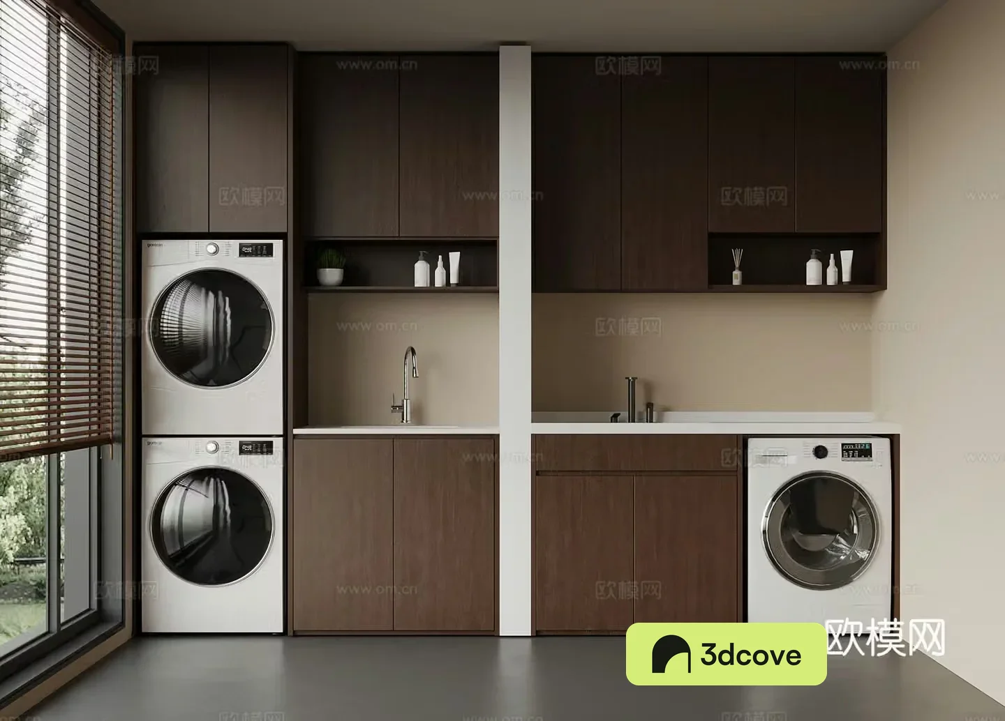 New Chinese style balcony washing machine cabinet bathroom cabinet