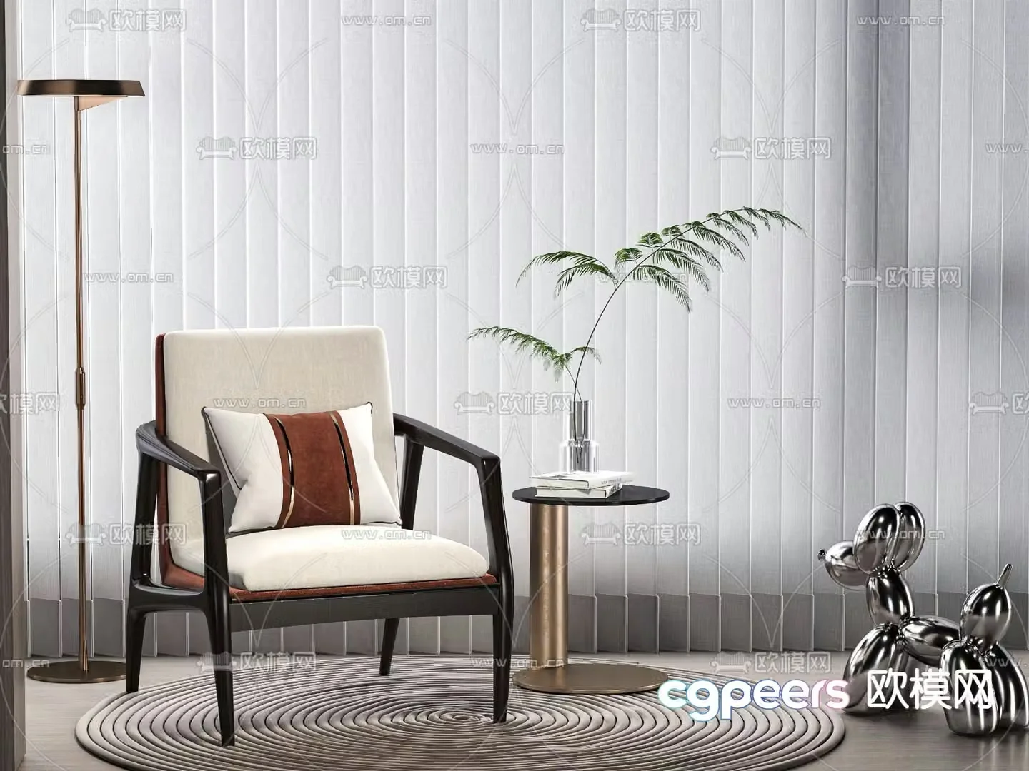 New Chinese style chair leisure chair 3d model