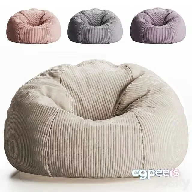 3ds Max Free – Icon Klassischer Sitzsack Flauschig aus Cord Kingston