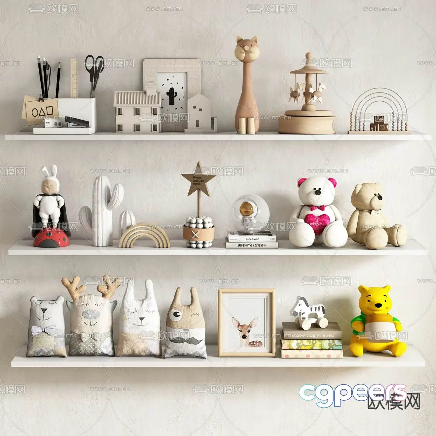Children’s ornaments dolls toys books 3d model