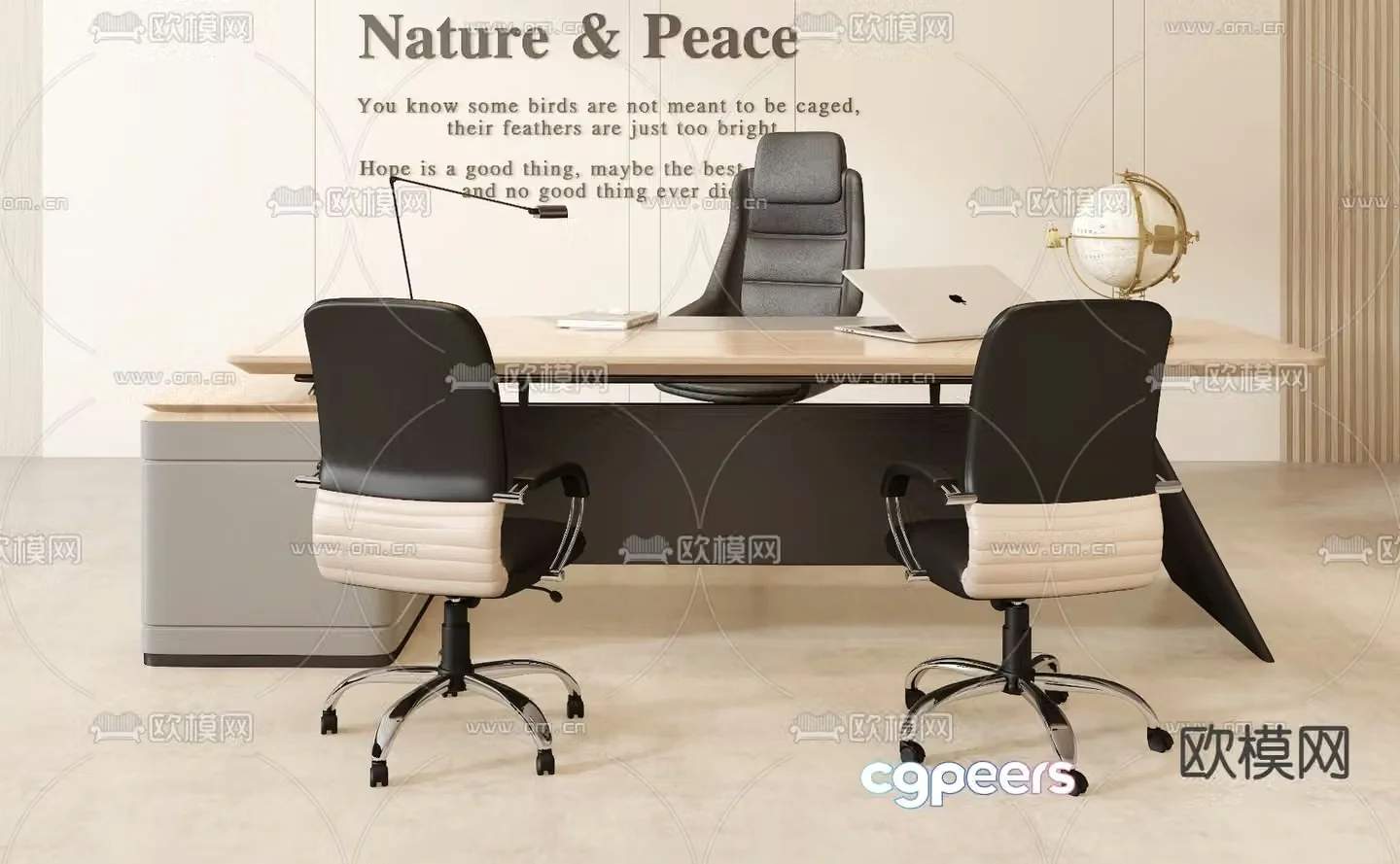 Executive desk boss desk executive desk 3d model