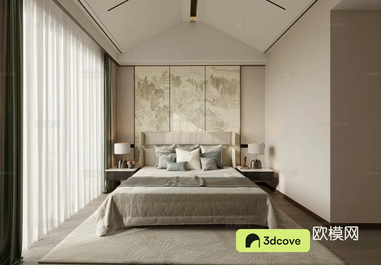 New Chinese style master bedroom
